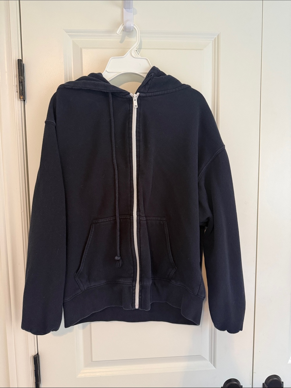 BRANDY MELVILLE Navy Full-Zip Hooded Sweatshirt